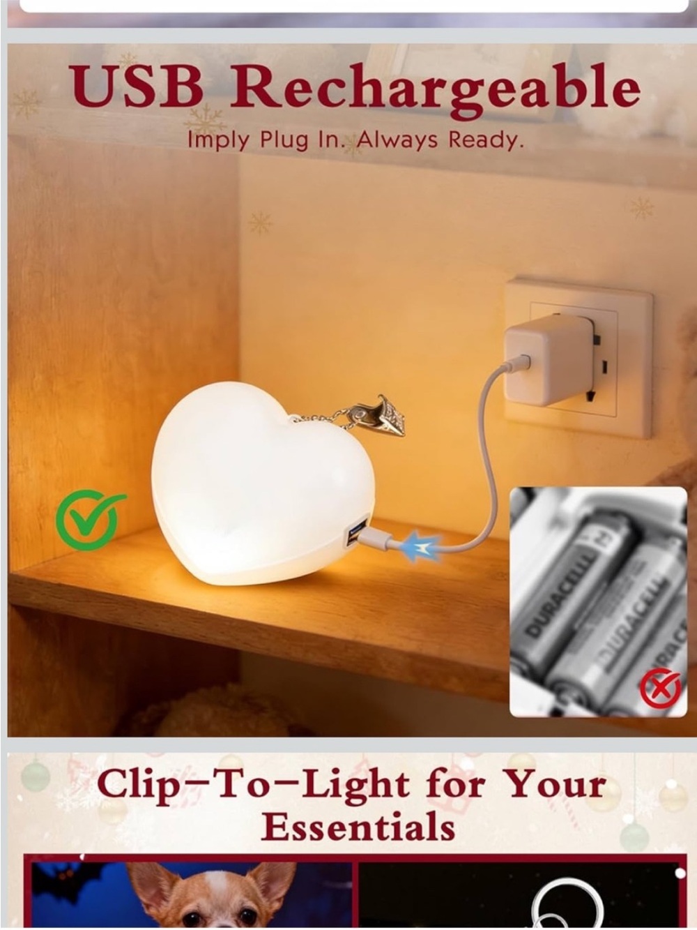 Heart LED Keychain Light - Picture 3 of 3